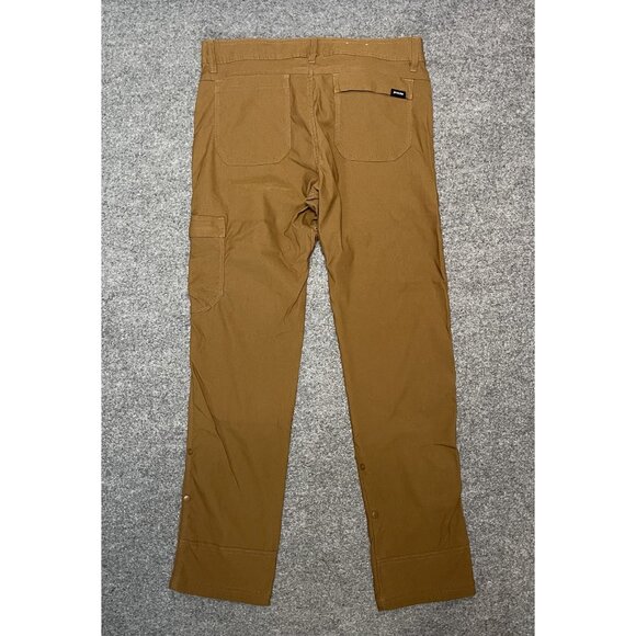 Prana Slim Fit Mens Stretch Zion Cargo Brown Pants 34/32 - Picture 6 of 7